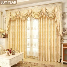 Cortinas de valância para sala de jantar, cortinas de luxo para sala de estar, quarto, acabamento de personalização