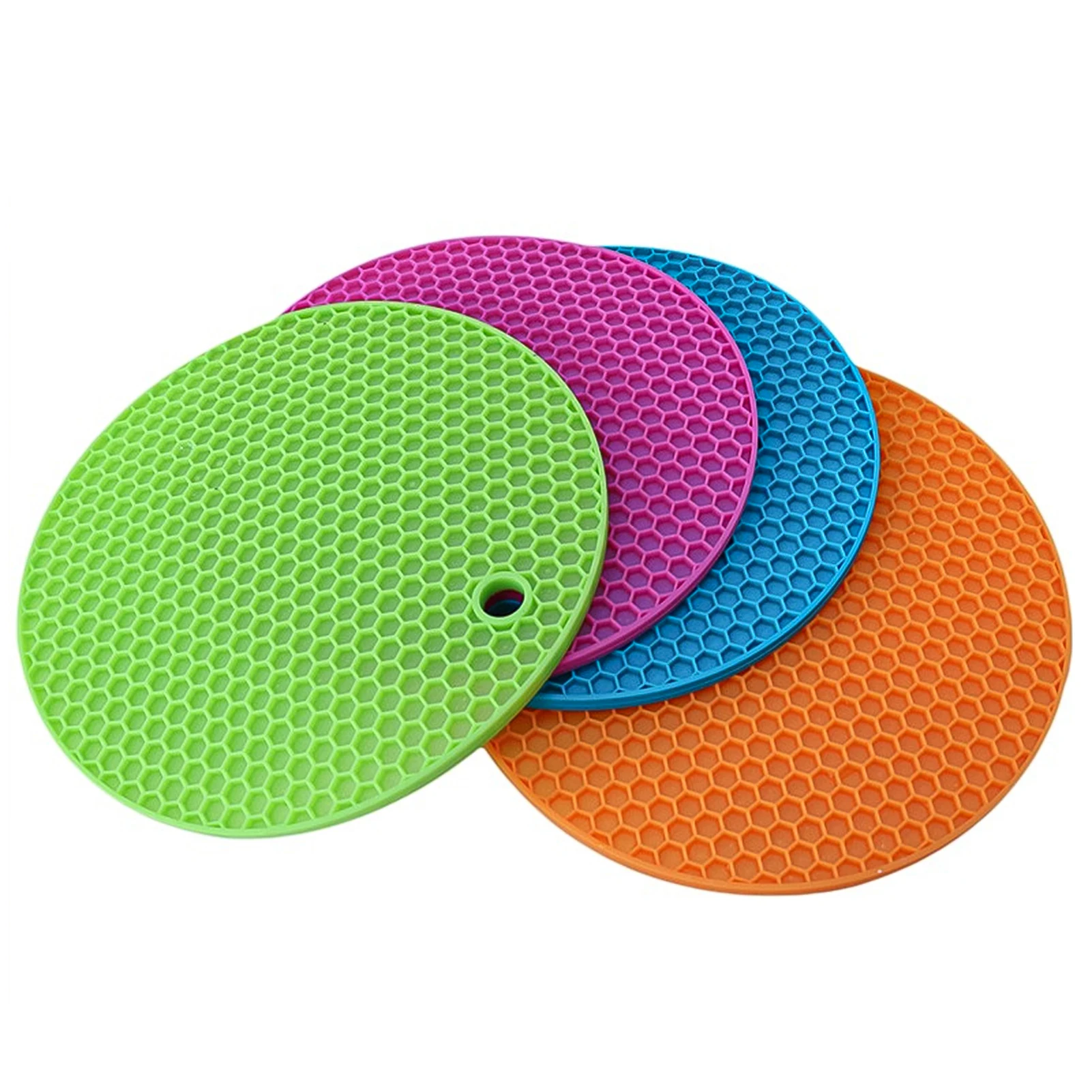 

Round Heat Resistant Silicone Mat Non-slip Pot Holder Table Placemat Kitchen Accessories Honeycomb Dining Table Mat