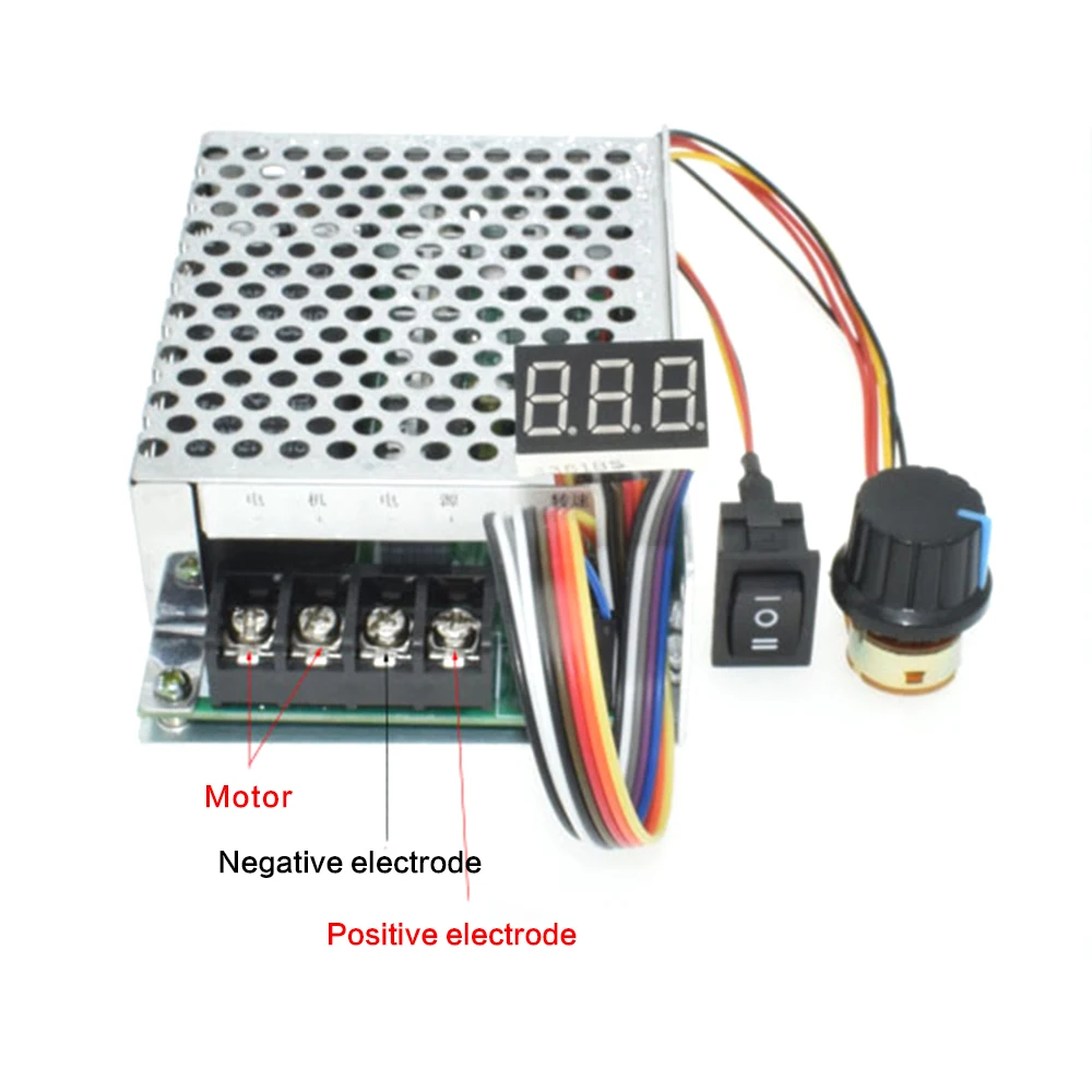 

Digital Display 0~100% Adjustable Dc 10-50V 40A Dc Motor Speed Controller Pwm 12V 24V 48V 2000W Max 60A Reversible
