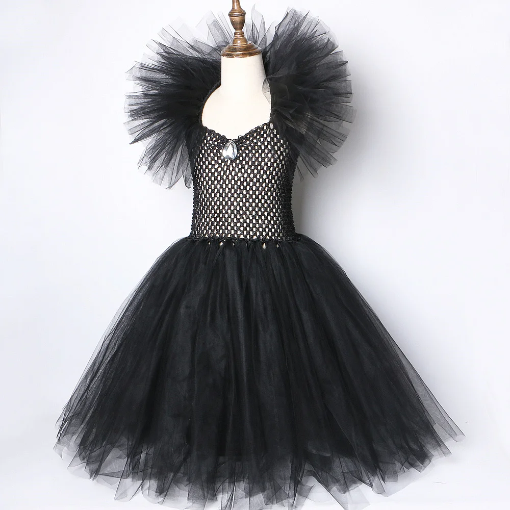 baby girl skirt apparel Solid Black Halloween Costumes Kids Girls Tutu Dress Ankle Length Dresses Devil Costume Cosplay Outfits Horns Wings baby girl skirt