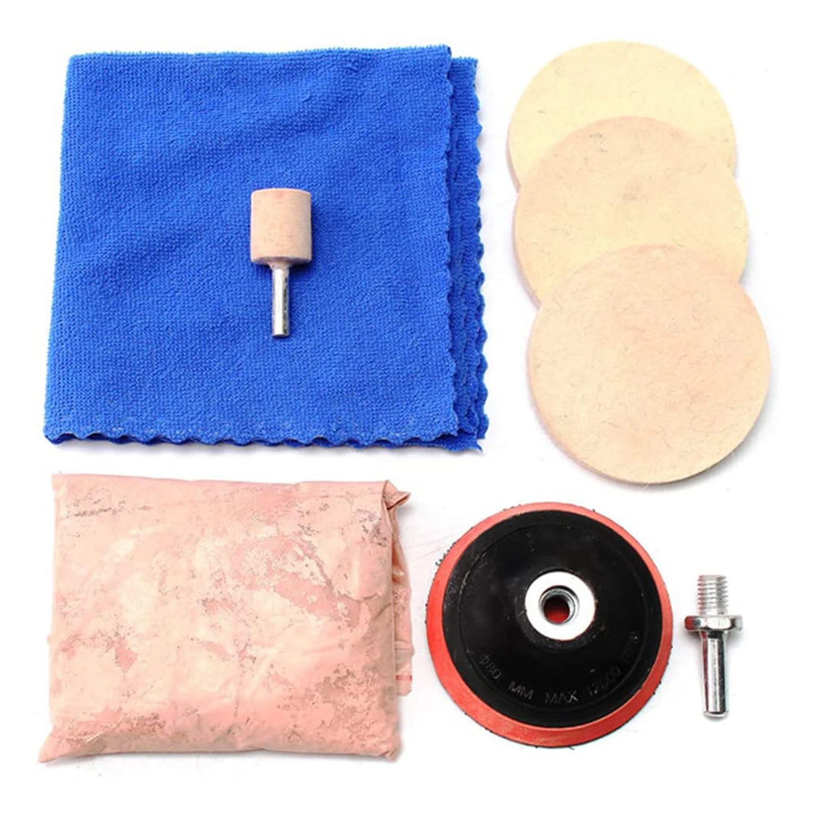 

8pcs/Set Deep Scratch Remover Car Glass Polishing Kit Cerium Oxide Powder Sanding Pad