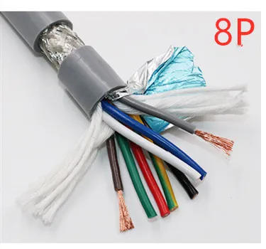 22AWG 6/7/8 ядро Транспортировочная лента экранированный кабель 5 м гибкий провод с ПВХ-изоляцией TRVVP устойчивость к изгибу коррозионно-стойкие медный провод - Цвет: 8 Core 5 Meter
