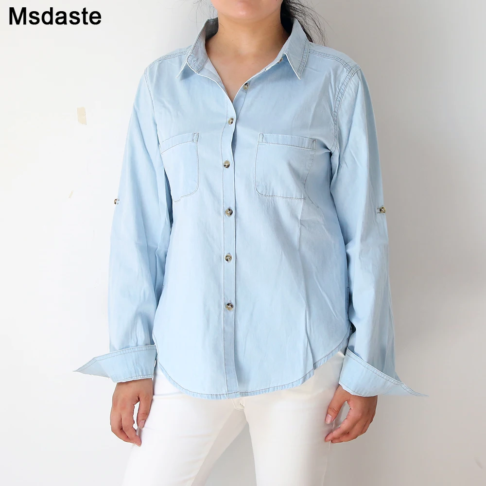 Women Shirts Top Denim Shirt Spring 