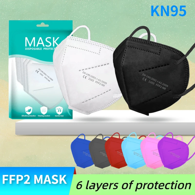 6 Layers Mask kn95 Face mask ffp2 mascarillas fpp2 approved ffp2mask Protective Facial Masque FP2 colores homologada | Безопасность и