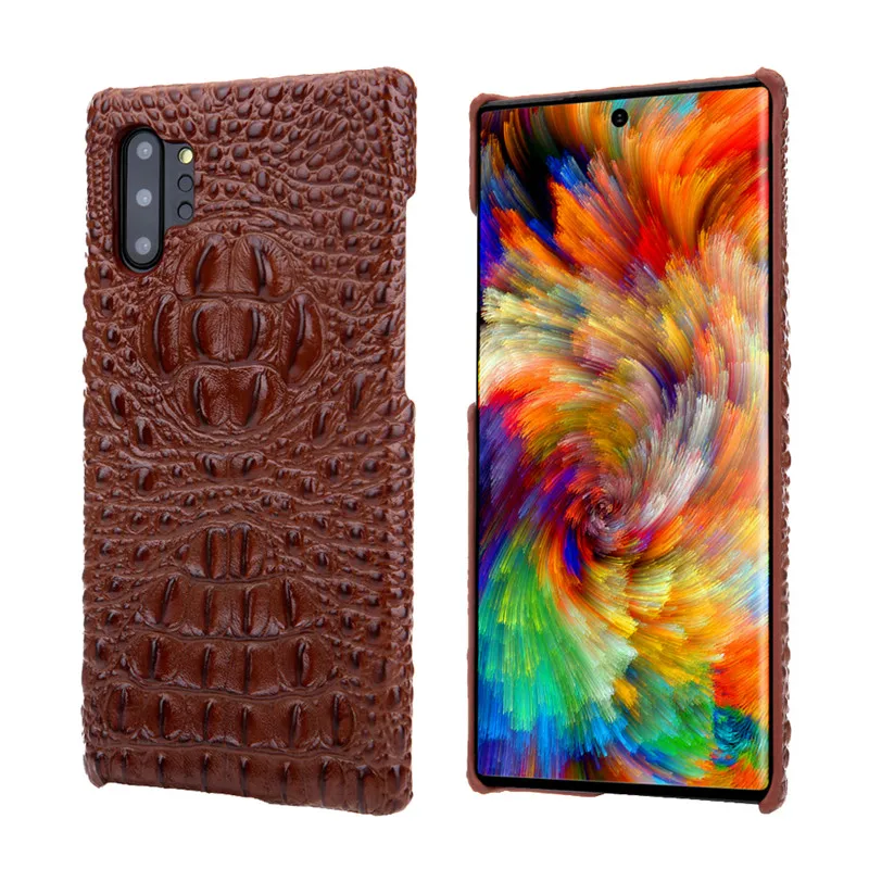 Чехол для мобильного телефона samsung note 10 pro S10 plus note 8 note9 S8 S9 с крокодиловой головкой из натуральной кожи