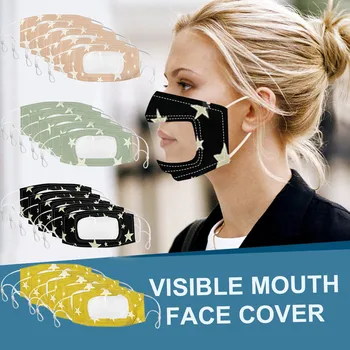 

5PCS Adult Mask With Clear Window Visible Expression For The Deaf And Hard Of Hearing Creative Transparent screen Mouth Cover
