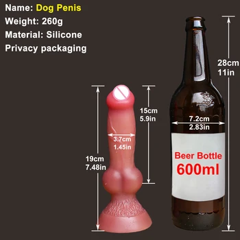 Soft Realistic Animal Dog Big Dildo Suction Cup Cock Lesbian Silicone Masturbators Penis Butt Plug Adult Sex Toy for Men Women 4