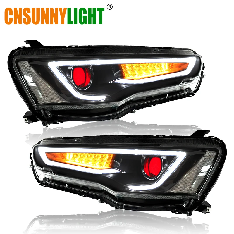 CNSUNNYLIGHT для Mitsubishi Lancer EVO X 2008 2017 Автомобильные фары в сборе LED DRL сигнал поворота Xenon
