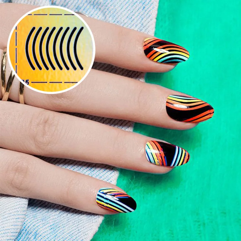 23 Designs Nail Foil Openwork Stripe Flower Foil for Manicure Nail Art  Decorations Nail Print Template Hollow Stickers For Nails _ - AliExpress  Mobile
