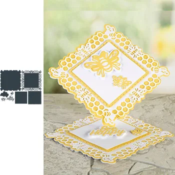 

Square Background Butterfly Bee Edge Frame Metal Cutting Dies for Scrapbooking and Card Making New 2019 die cuts