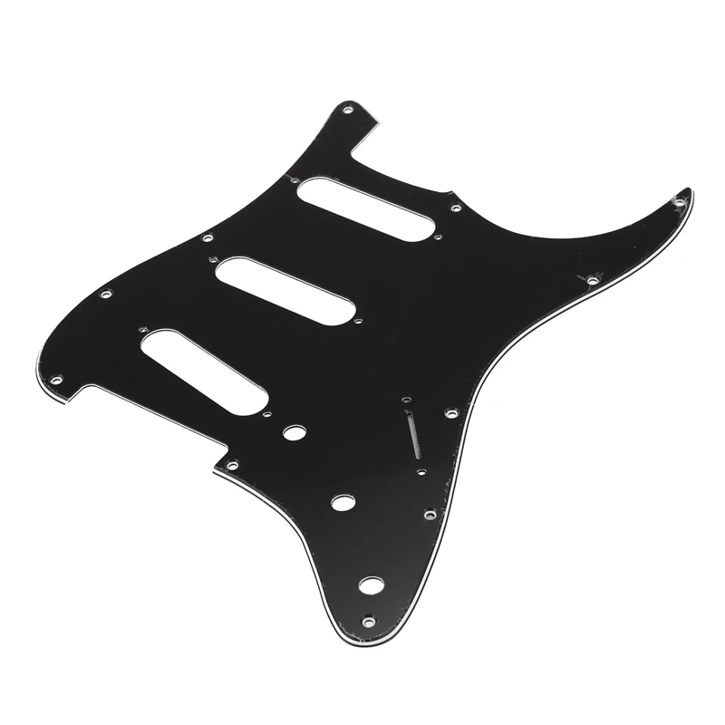 Дропшиппинг-набор из 3 слойных черных 11 отверстий для гитары Pickguard Strat Backplate Pickguard Чехлы для ручек наконечники для гитарных деталей и аксессуаров-без отверстия
