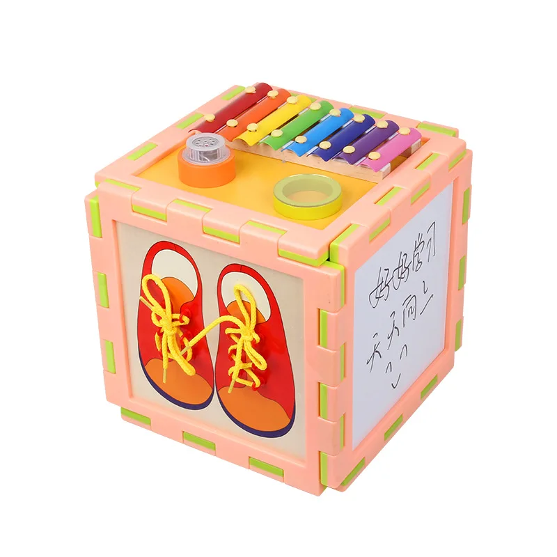 

Children Wooden Large Size Multi-functional Educational Bead-stringing Toy Treasure Chest Infants Early Education Parent And Chi