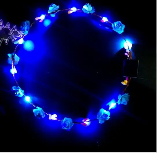 10 Десять огней десять цветов led Светящиеся Хэллоуин Рождество головной убор Венок светящийся игрушечный ободок венок игрушка подарок - Цвет: 10