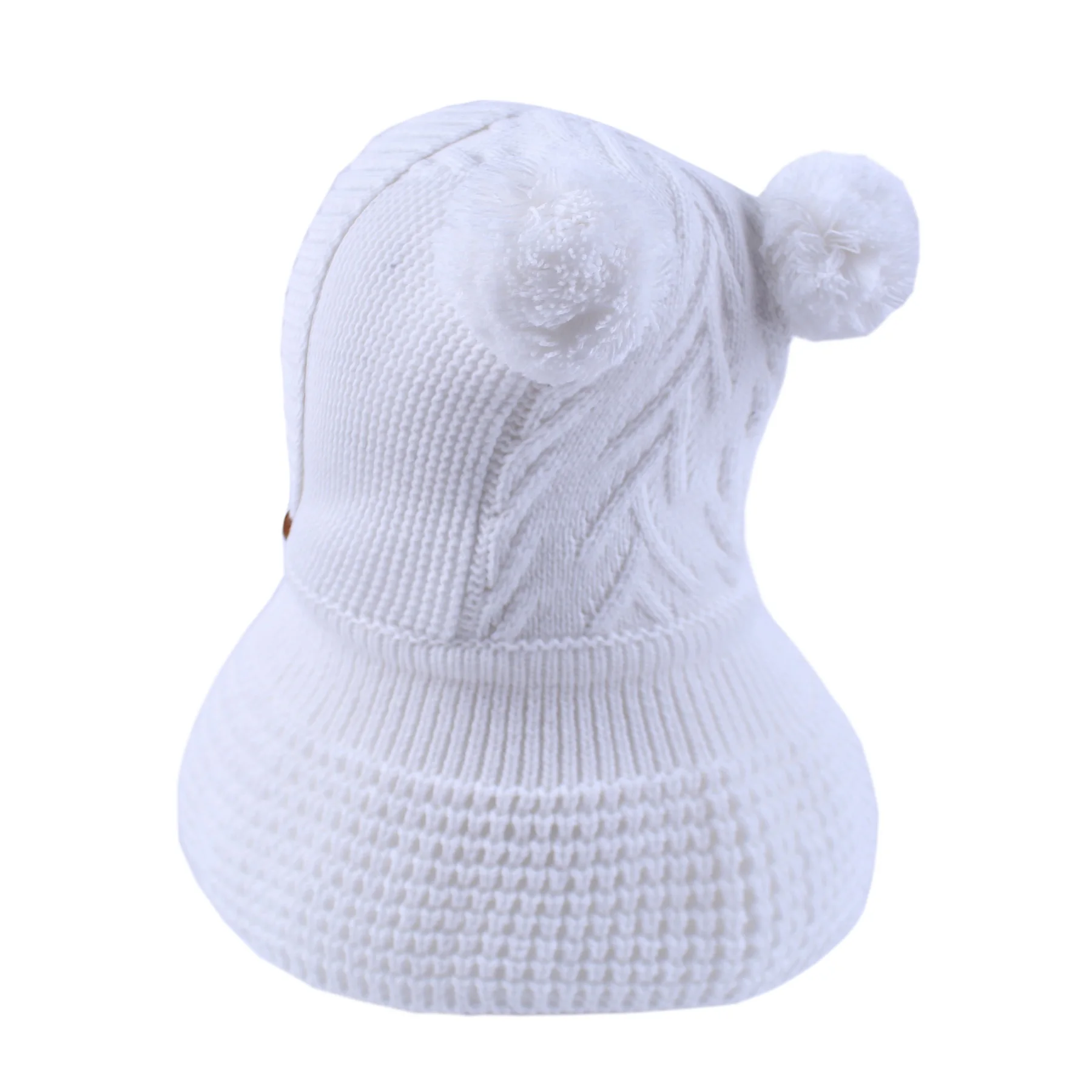 Новинка года; стильная зимняя теплая шапка для маленьких мальчиков и девочек; Милая плотная шапка с капюшоном и ушками; шапка с помпоном