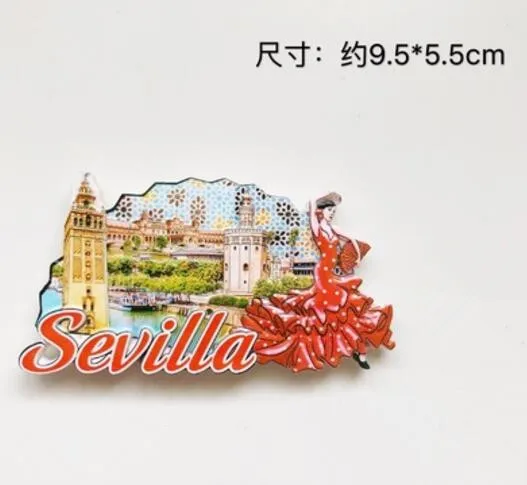 Новые Гранада, Севилья, Испания 3D магниты на холодильник сувениры для туристов холодильник магнитные наклейки подарок - Цвет: 005