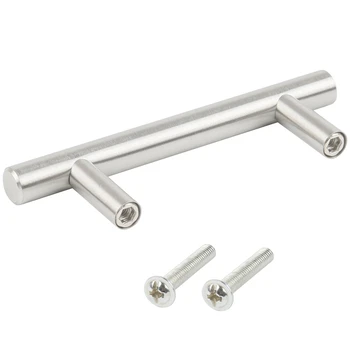 

HTHL-Pack With 20 Furniture / Cabinet / Drawer Handles Made Of Stainless Steel, Total Width 100Mm, T-Handle Center 64Mm
