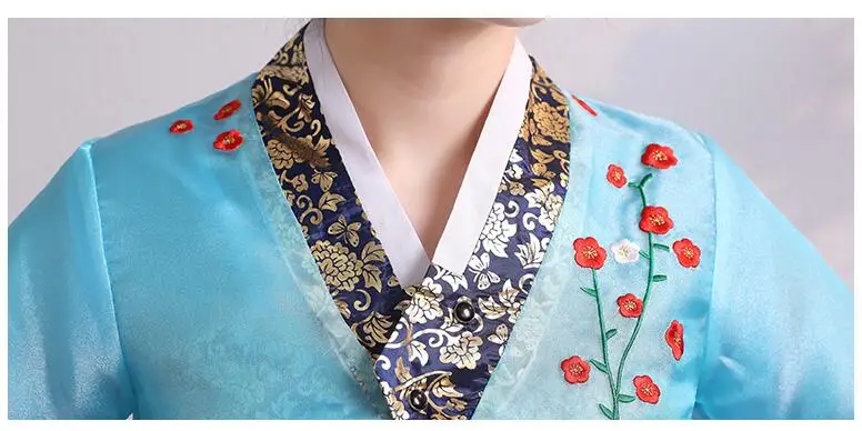 Хлопок шелк полный рукав японское кимоно юката вышивка традиционное корейское Платье женское ханбок костюм ханбок платье