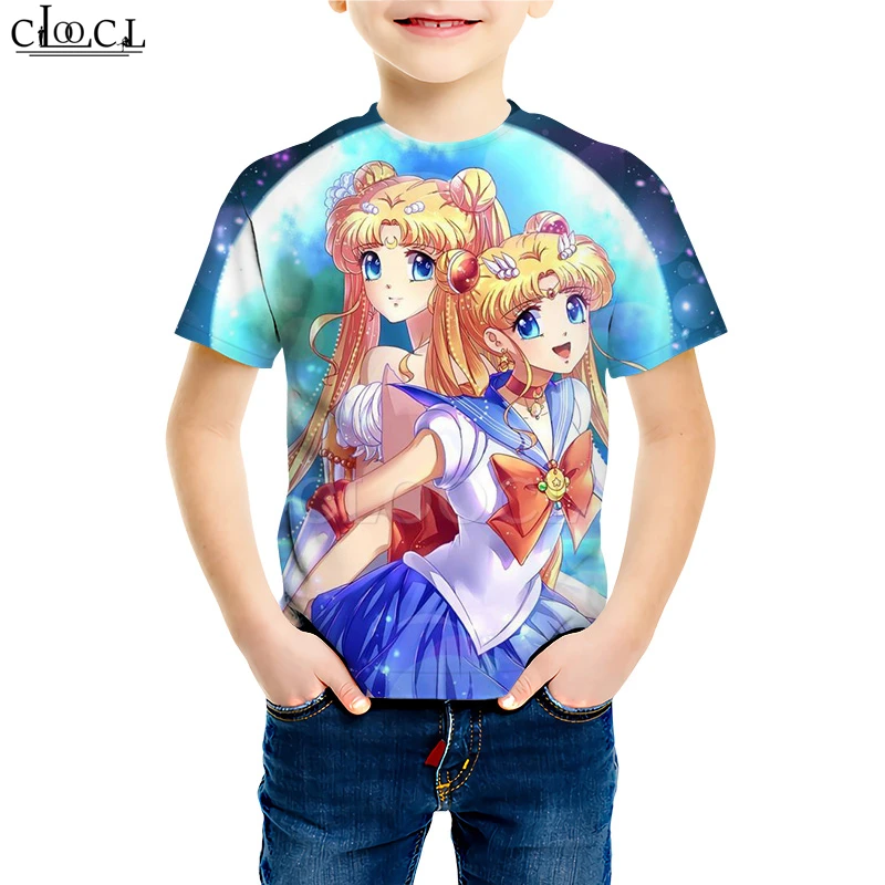 Kids T shirt 8 Child Baby Girl Clothes Sailor Moon Galaxy T Shirt 3D Print Cartoon Daughter Sweatshirt Baby Boy Toddler Short Sleeve Pullover - Color: Kids T shirt 8