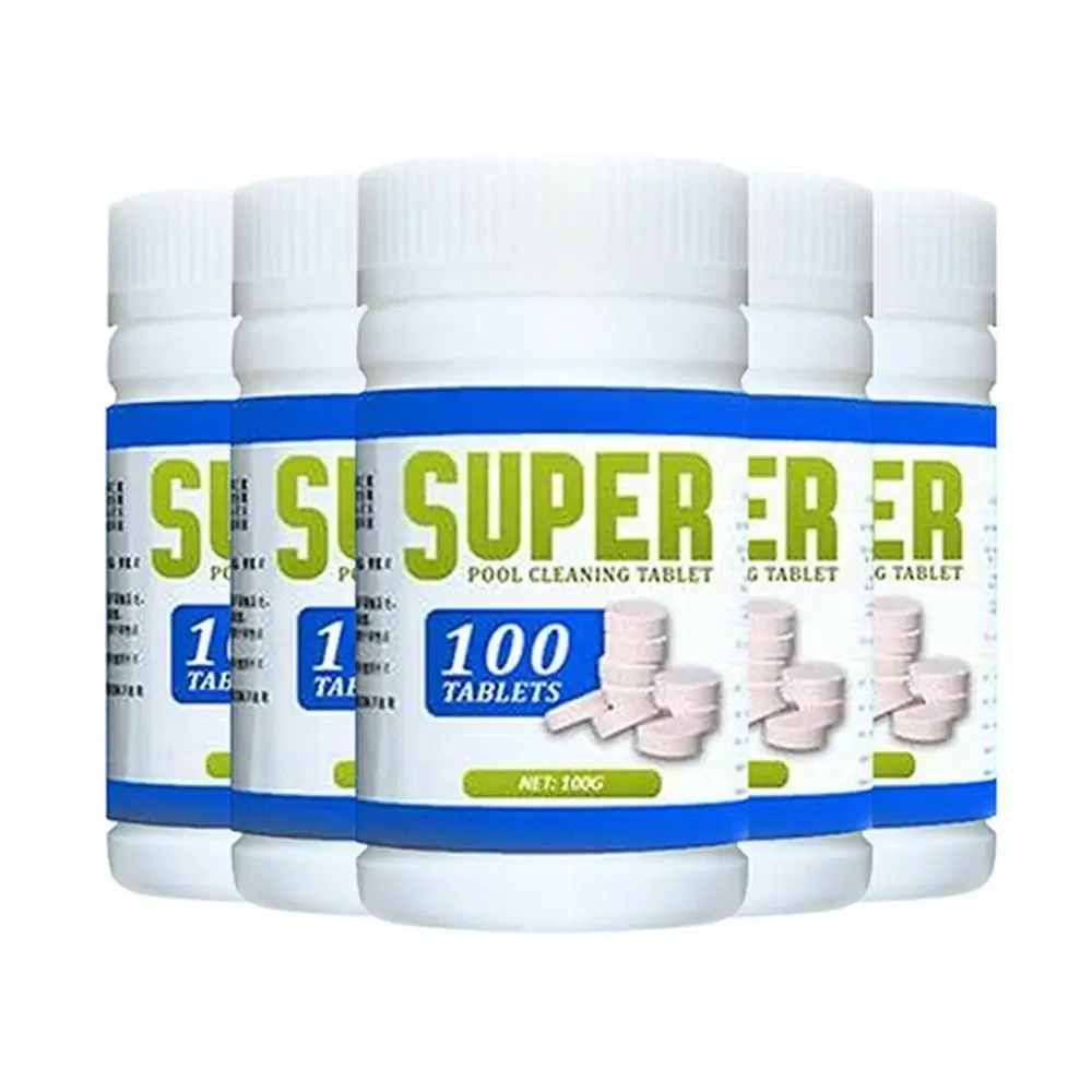 

100Pcs/box Pool Cleaning Effervescent Chlorine Tablets Cage Disinfectant Swimming Pool Clarifier