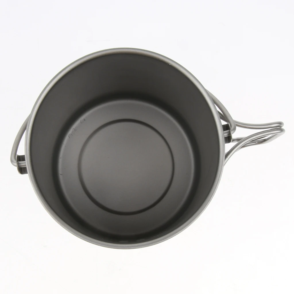 Lightweight Titanium Camping Pot with Lid Portable Water Mug Cup Cookware for Outdoor Backpacking Picnic Fishing Backpacking