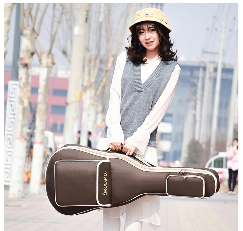 Oxford Fabric Guitar Case Gig Bag Double Straps Pad 7mm Cotton Thickening Soft Waterproof
