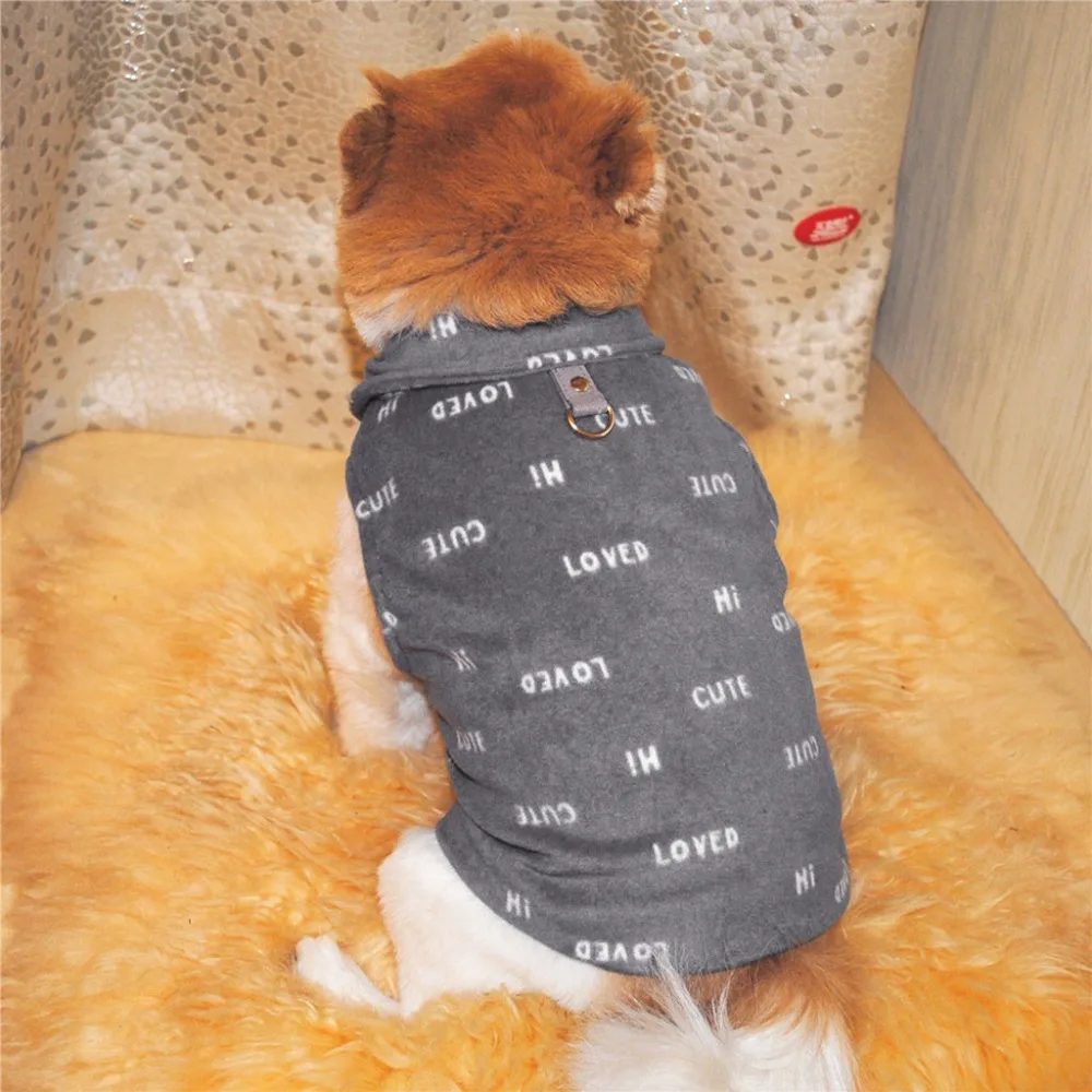Pet dog fleece lapel vest pet dog cat fluffy warm vest puppy dog clothing pet dog clothes winter warm vestiti chihuahua 20D25 (24)
