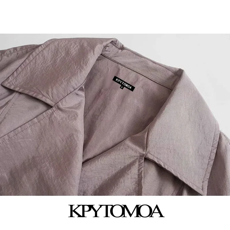 KPYTOMOA Women Fashion With Belt Double Breasted Loose Trench Coat Vintage Long Sleeve Pockets Female Outerwear Chic Overcoat