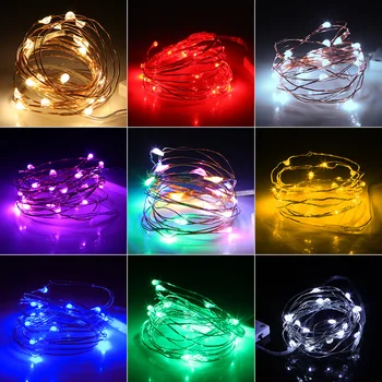 

2M 20led Copper Wire Fairy Garland Button Battery LED String lights Holiday lighting For Christmas Tree Wedding Party Decoration