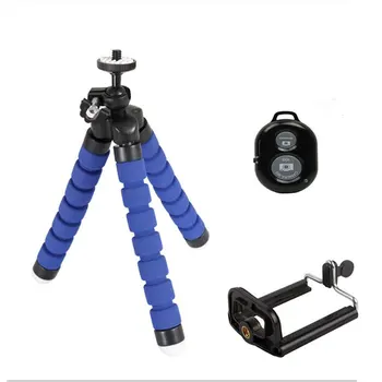 

Flexible Sponge Octopus Mini Tripod With Wireless Remote Shutter For iPhone mini Camera Tripod Phone Holder clip stand
