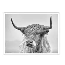 Горячие скандинавские простые черные и белые Як декоративная живопись гостиной диван фон Настенная картина без рамы ядро