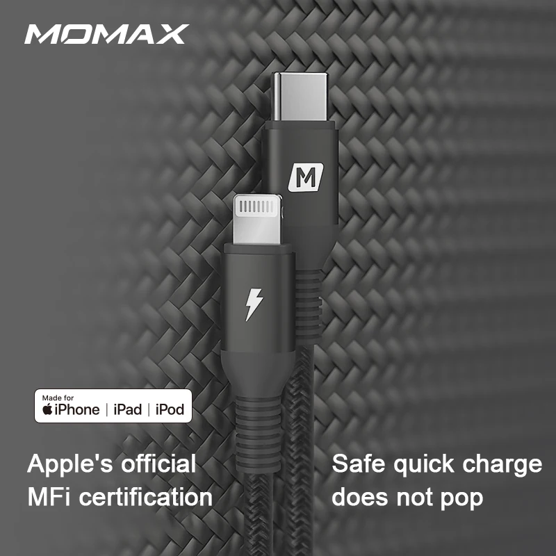 

MOMAX joy PD apple fast charge data line (C to lightning- 2.2m) Apple's official MFI certification Security quick charge