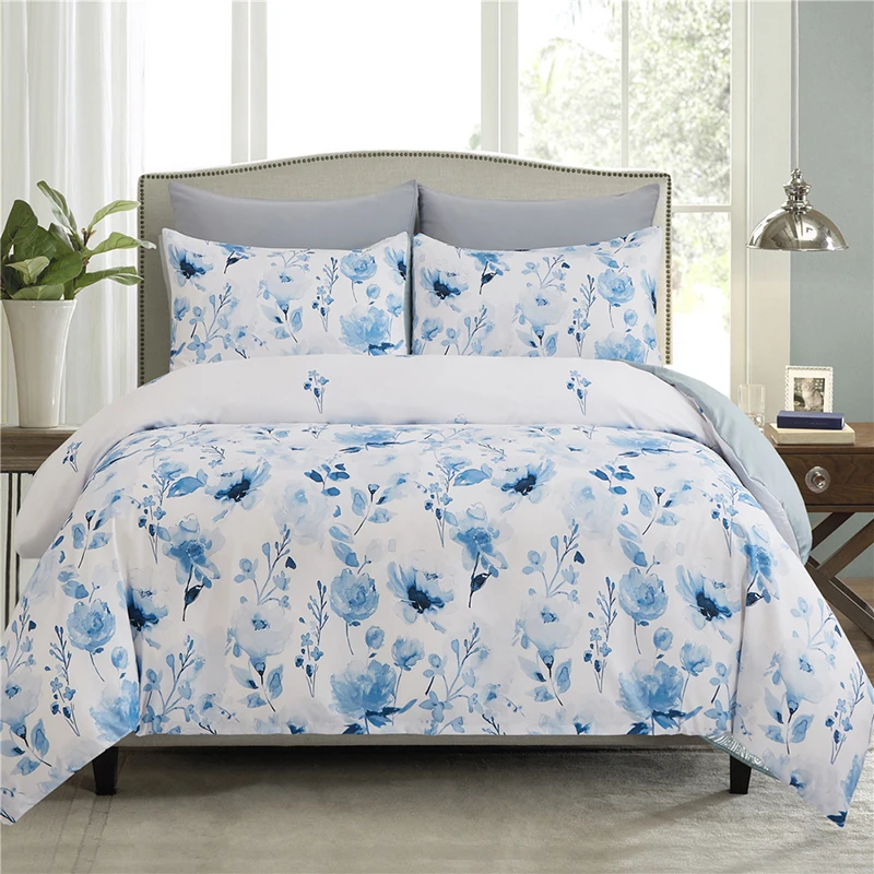 Oentyo Leaves Rose Flower Bed Cover Set Duvet Cover Adult Girls Bed