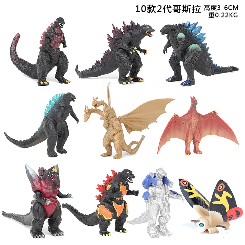 10 шт./компл. 3-6 см BANDAI Godzilla King Ghidorah машинка динозавры Triceratops ПВХ подарок для детей