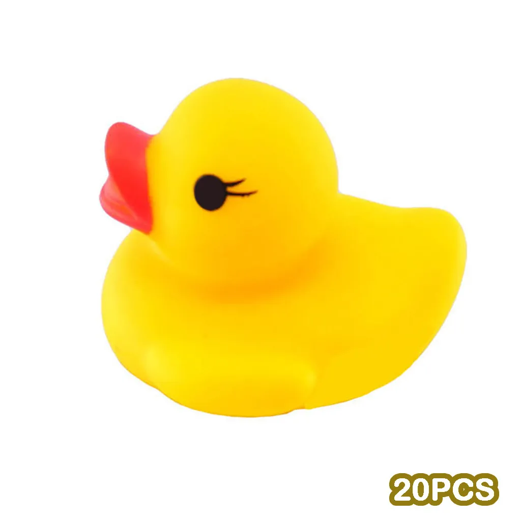 20pcs 20/50pcs Cute Mini Yellow Rubber Ducks Bathing Floating Ducky Baby Shower Toys - Цвет: 20pcs