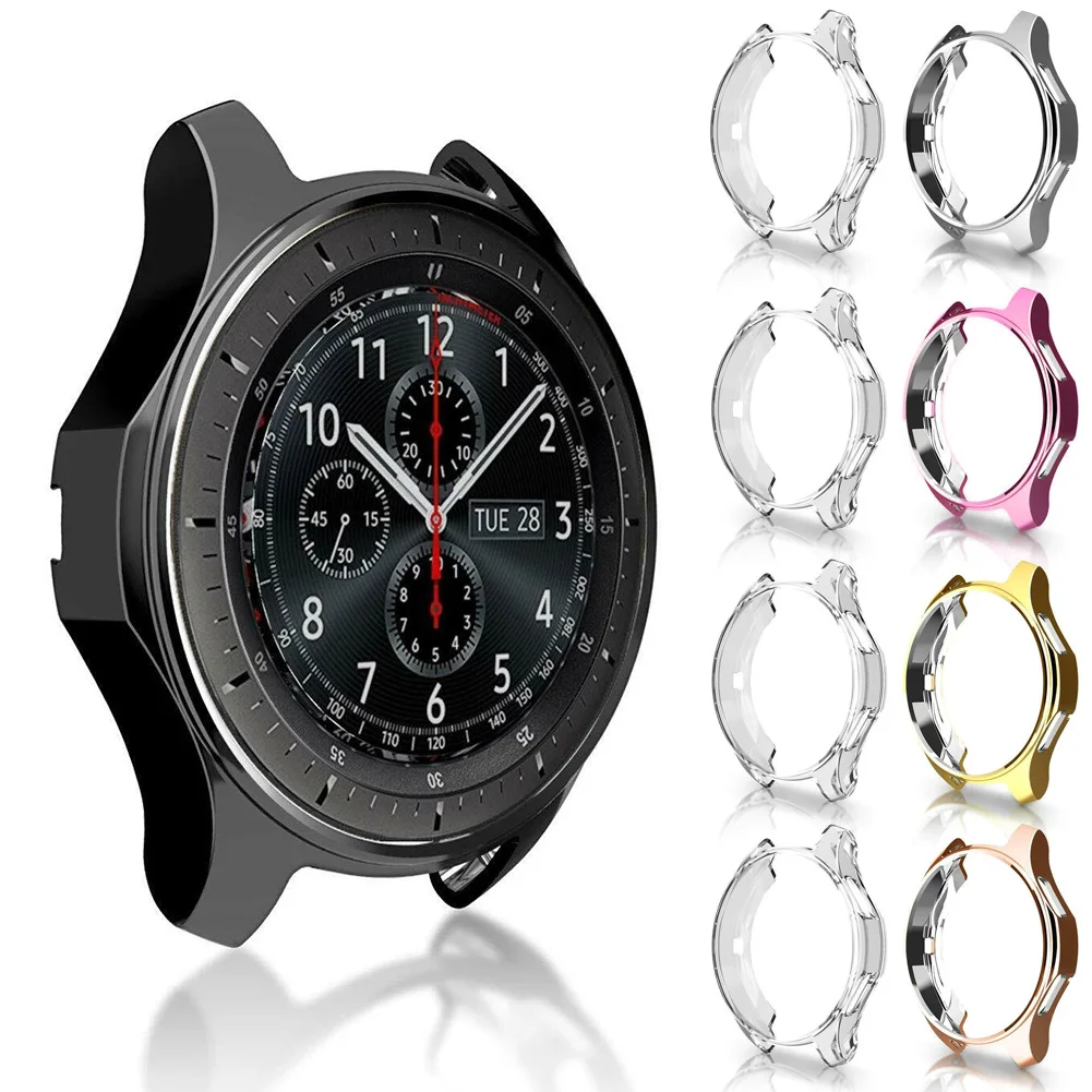 

2Pack TPU Watch Case Cover For Samsung Galaxy Watch 41mm 46mm Soft Protective Cover Bumper Cases Strap Band Watch