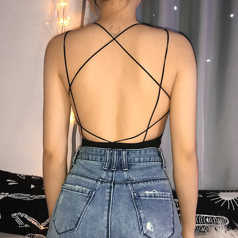 2020 careful machine design straps beauty back one-piece shirt female beach camisole sexy bottoming shirt