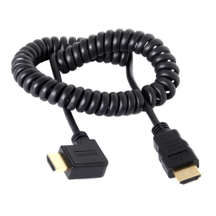 Envoy Gratis HDTV-compatible-a Angle Recto Micro/Mini HDTV-compatible-rizo De Primavera Cable Flexible V1.4 DSLR 0,5 M/2 M