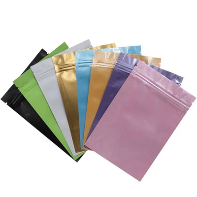 100 шт 9 цветов мини Ziplock Baggie алюминизированные перерабатываемые мешки пластиковые
