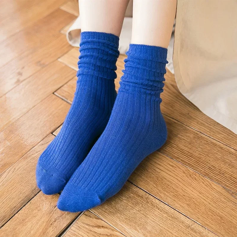20pairs/set Winter Nladies Socks Solid Color Vertical Ladies Socks Cotton Socks Factory Wholesale Calcetines Invierno Girl - Цвет: 22