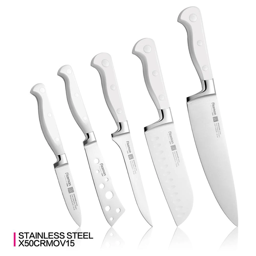 Стальной кухонный нож FISSMAN Germen серии MONOGAMI универсальный слайсер Santoku для обрезки