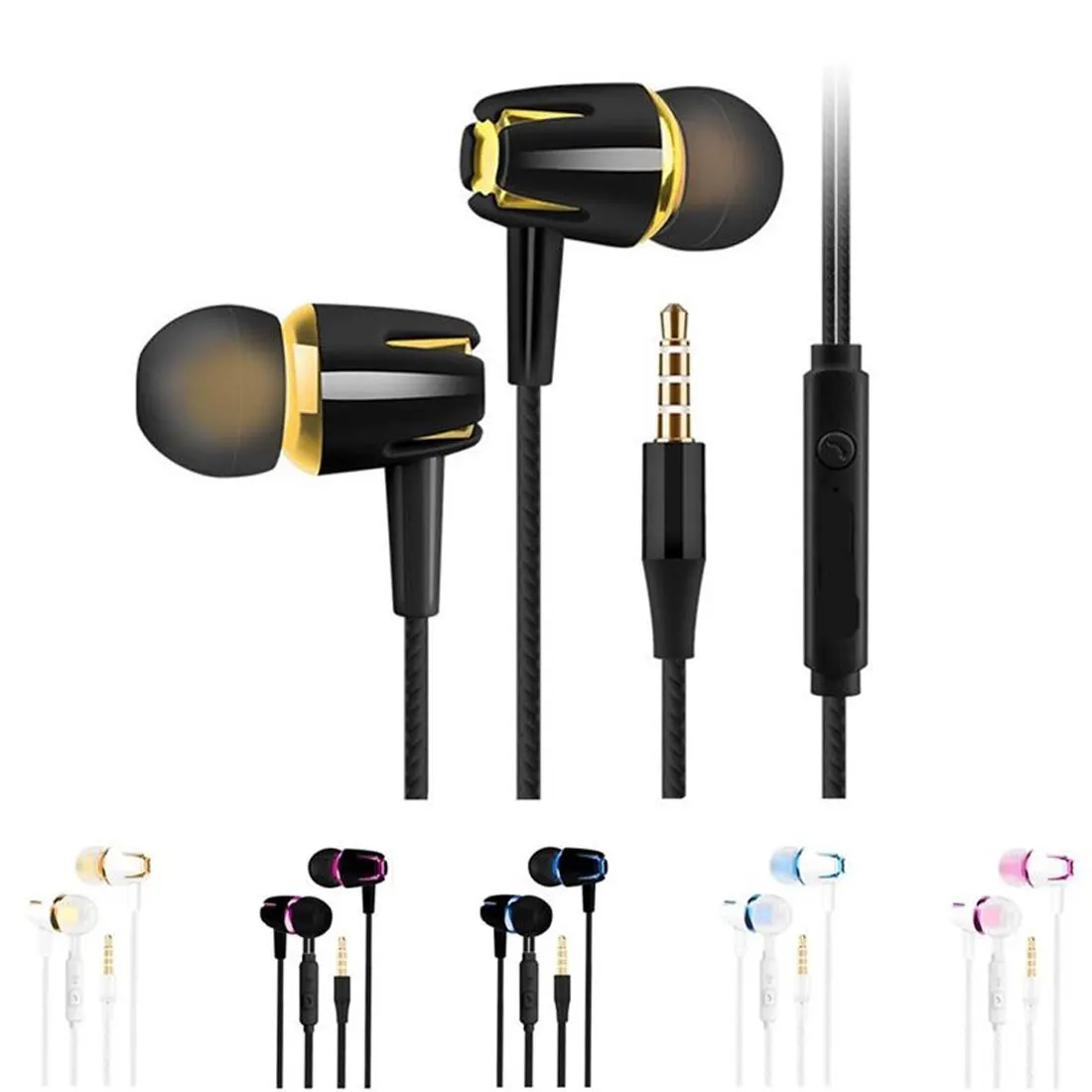 Наушники для мобильного телефона супер бас микрофон в ухо гарнитура 3,5 ...