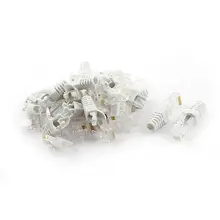 25 Комплектов 8P8C RJ45 Cat5 Cat5e сетевой разъем концевые разъемы w белый колпачок загрузки
