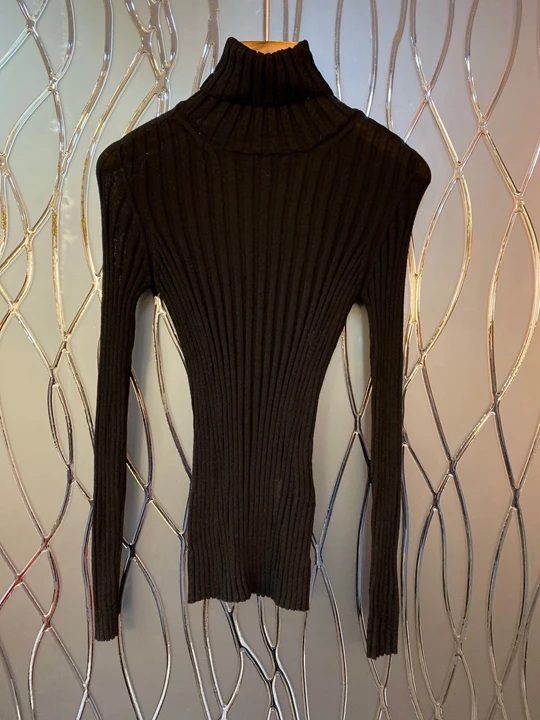 Женский осенний и зимний свитер с высоким воротником пальто тонкий 1223