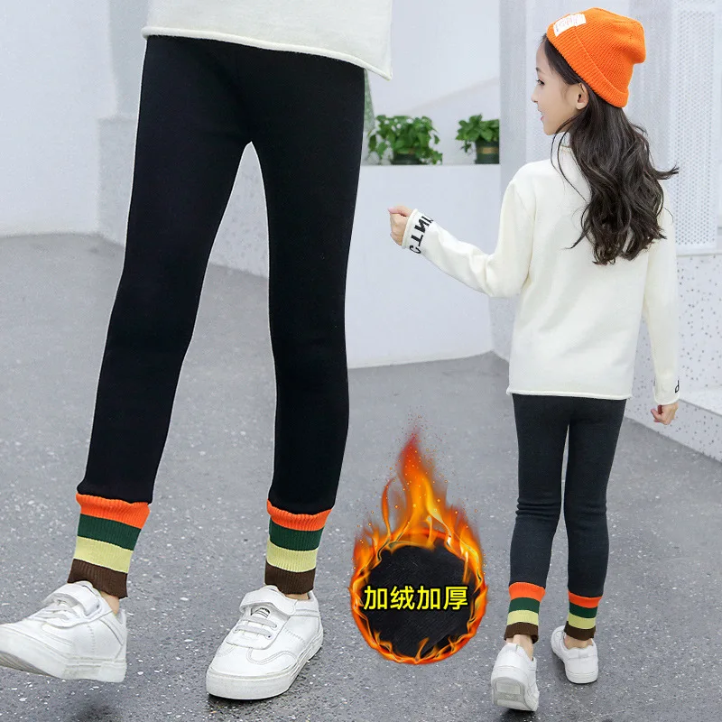 

Girl'S Leggings plus Velvet Autumn & Winter 2020 New Style Children Elasticity Pants Little Girl plus Velvet Leggings Winter Sty
