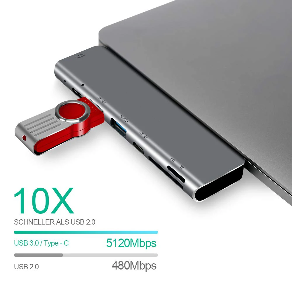 Высокоскоростной USB3.0 USB C type-c концентратор SD/TF кард-ридер концентратор MacBook Pro/Air/Turn HDMI/TF/SD док-станция концентратор