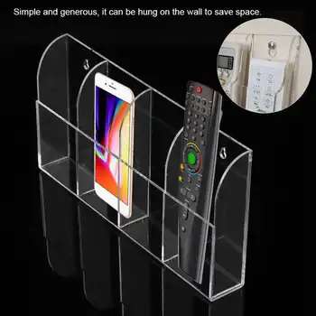 

Cosmetic Makeup Container Transparent TV Remote Control Rack Phone Storage Box Stationery Organizer Storage Holders Racks
