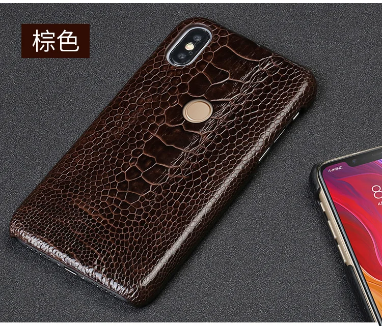 Натуральный страусиный кожаный чехол для телефона для Xiaomi mi 9T 9 8SE A1 A2 Lite Max 3 mi x2S чехол для Red mi Note 7 4X5 5A Plus задняя крышка