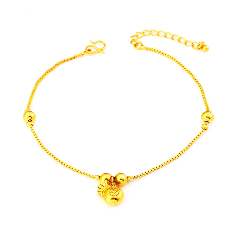 OMHXFC JB02 European Fashion Fine Woman Girl Party Birthday Wedding Gift Fortune Bag Flower Rose Heart Charm Anklet