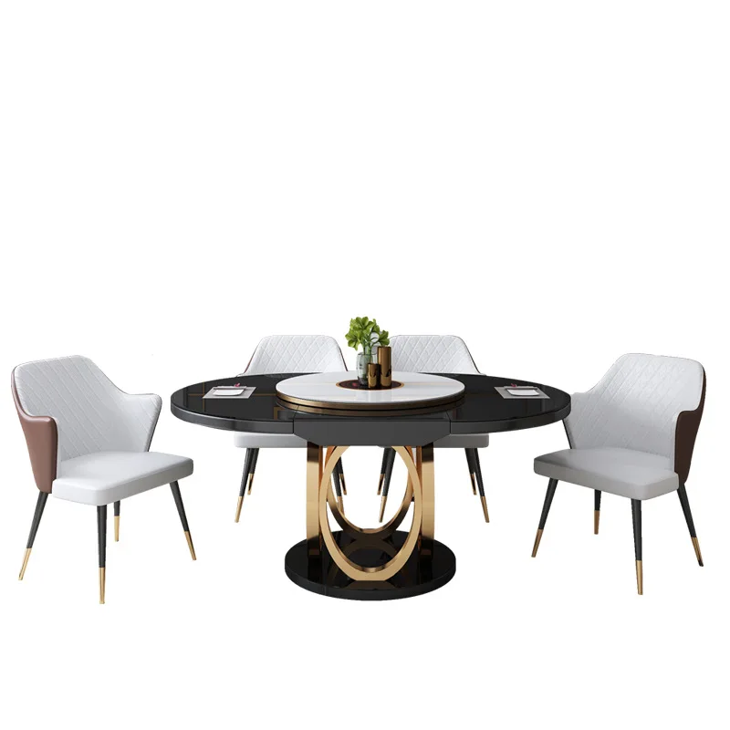 Скандинавское складное столовое кресло столовое роскошное пост-современный обеденный стол и стулья многофункциональные выдвижные круглые