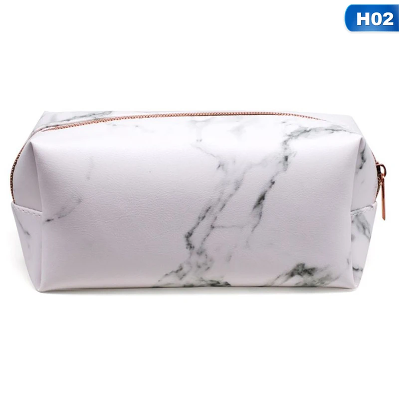 Marble Pencil Case For Girls Pencilcase Makeup Storage Supplies Marble Pattern Pencil Box Pencil Bag School Tools - Цвет: 2